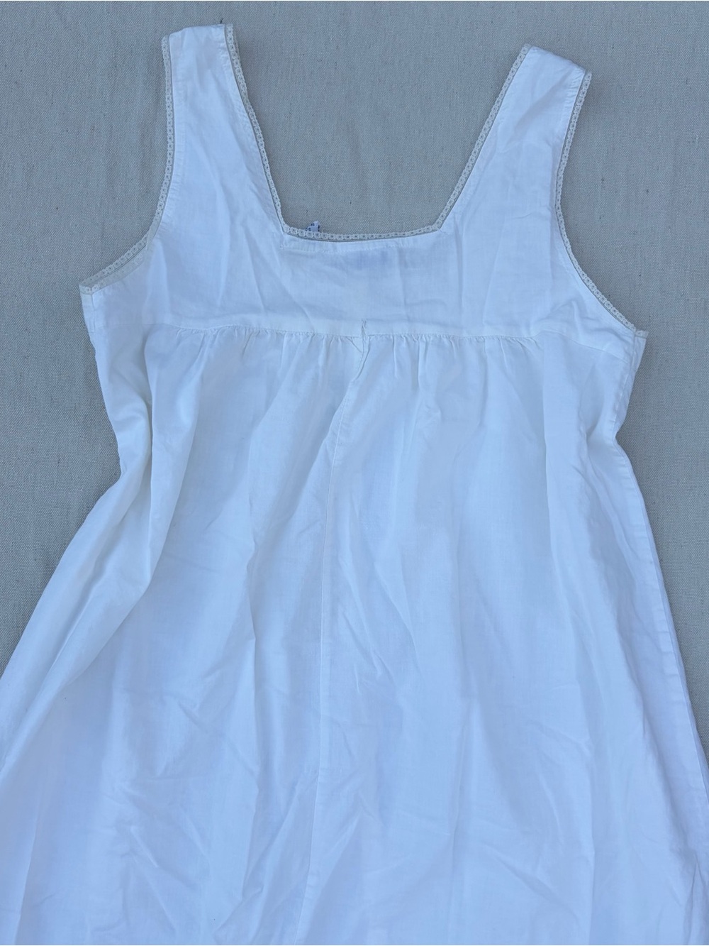 SOLD Vintage Lewis Frimel Sleepwear White Cotton Midi Maxi Dress Cottagecore - Picture 4 of 8